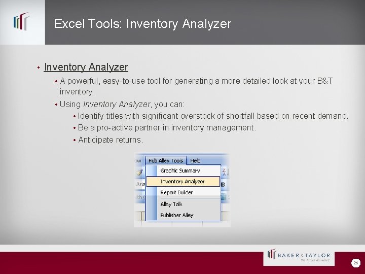 Excel Tools: Inventory Analyzer • A powerful, easy-to-use tool for generating a more detailed