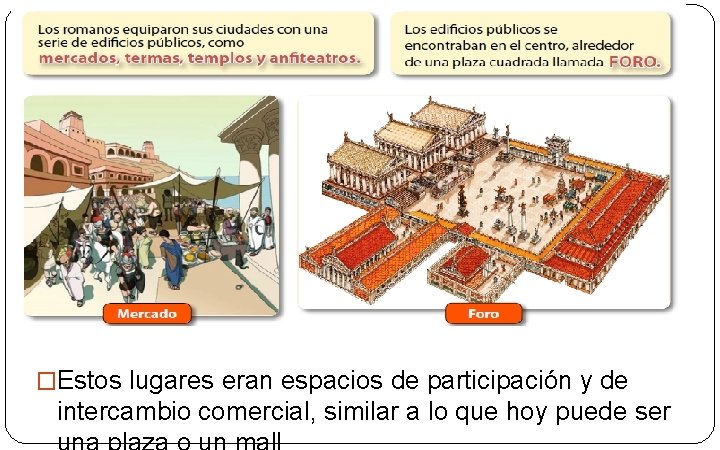 �Estos lugares eran espacios de participación y de intercambio comercial, similar a lo que