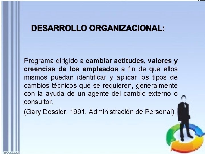 Programa dirigido a cambiar actitudes, valores y creencias de los empleados a fin de