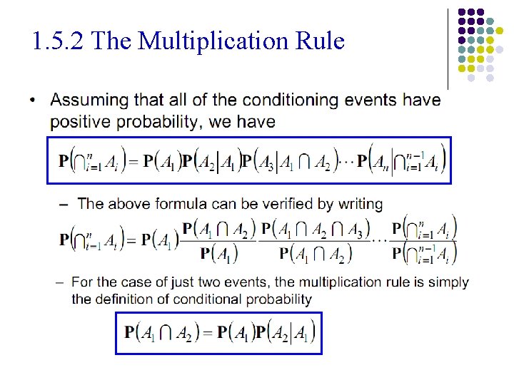 1. 5. 2 The Multiplication Rule 