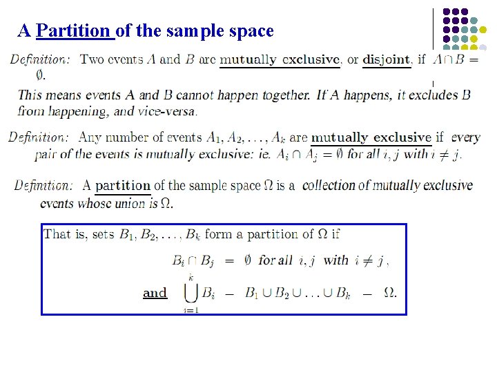 A Partition of the sample space 