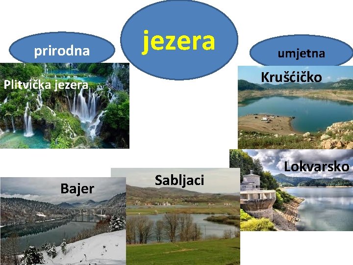 prirodna jezera Krušćičko Plitvička jezera Bajer umjetna Sabljaci Lokvarsko 