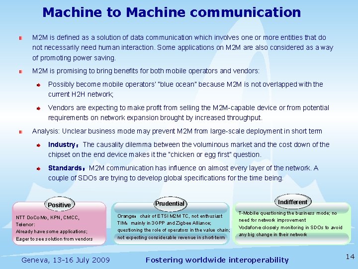 Machine to Machine communication M 2 M is defined as a solution of data