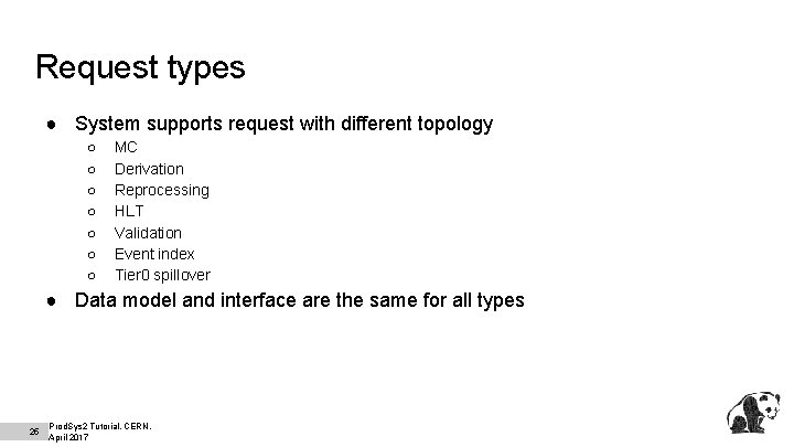 Request types ● System supports request with different topology ○ ○ ○ ○ MC