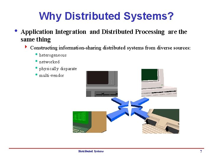 Why Distributed Systems? i Application Integration and Distributed Processing are the same thing 4 Why Distributed Systems? i Application Integration and Distributed Processing are the same thing 4