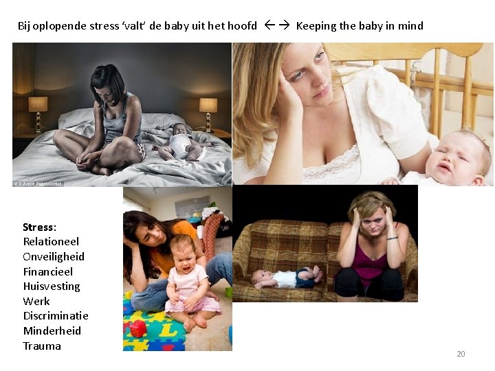 Bij oplopende stress ‘valt’ de baby uit het hoofd Keeping the baby in mind