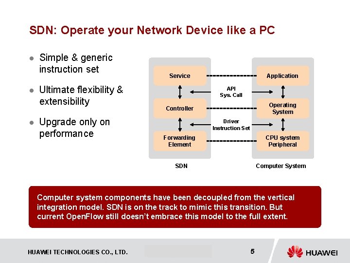 SDN: Operate your Network Device like a PC l l l Simple & generic