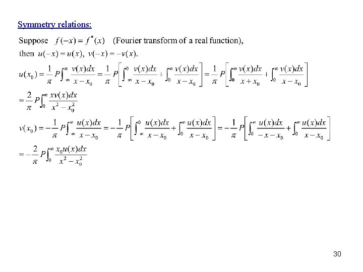 Symmetry relations: 30 Symmetry relations: 30