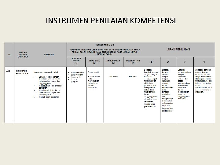 INSTRUMEN PENILAIAN KOMPETENSI 