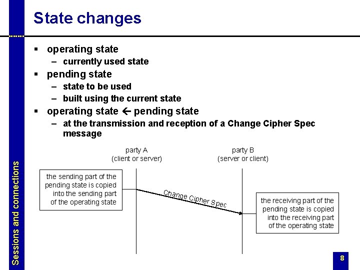 State changes § operating state – currently used state § pending state – state State changes § operating state – currently used state § pending state – state