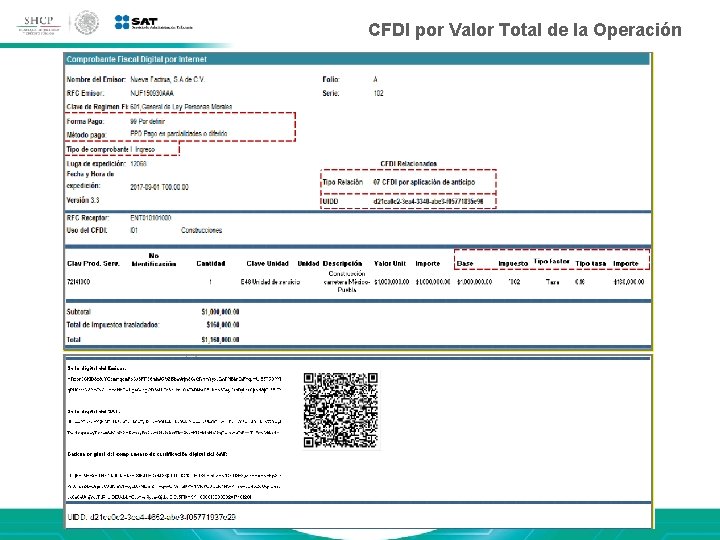 de pagos CFDI por. Complemento Valor Total de la Operación 