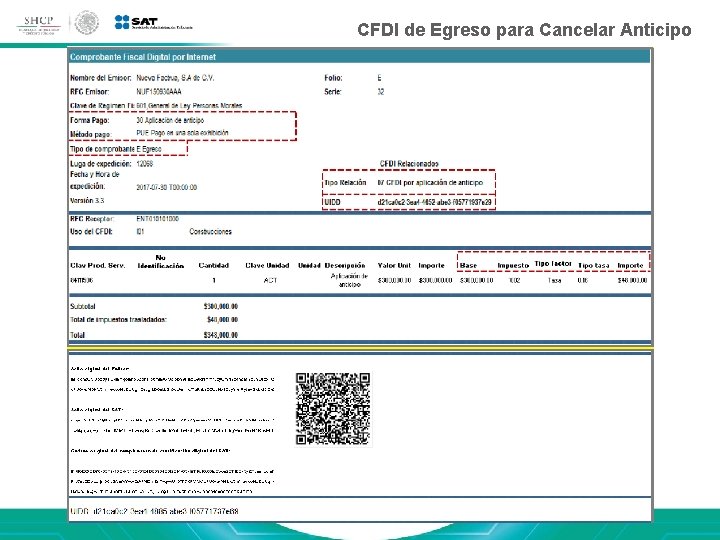 Complemento pagos CFDI de Egreso para Cancelarde Anticipo 