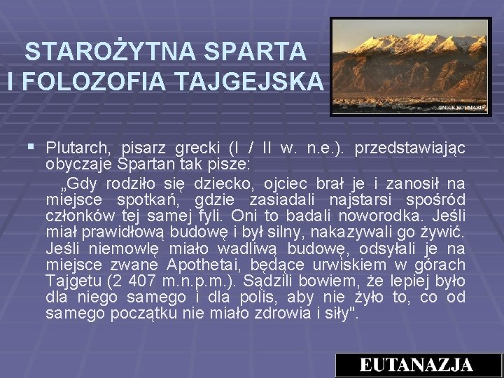 STAROŻYTNA SPARTA I FOLOZOFIA TAJGEJSKA § Plutarch, pisarz grecki (I / II w. n.
