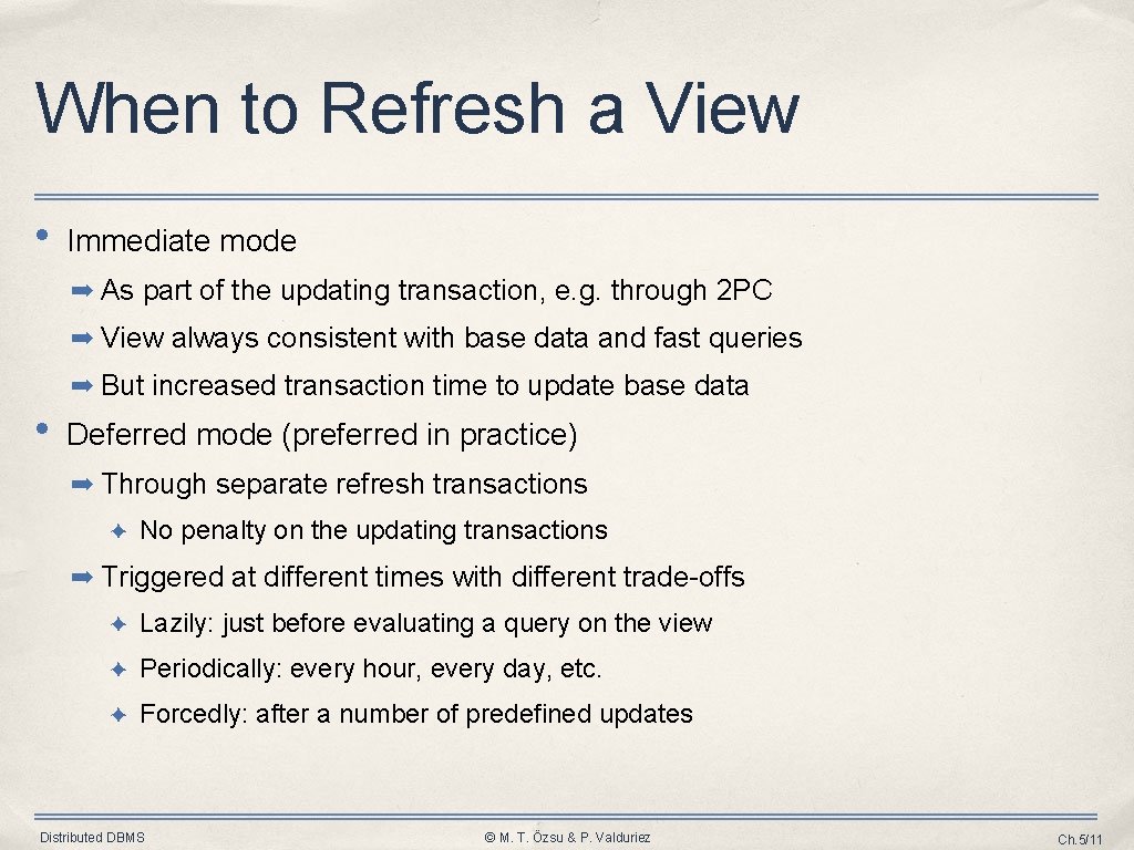 When to Refresh a View • Immediate mode ➡ As part of the updating