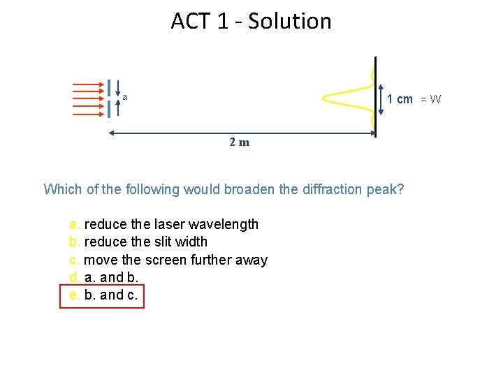 ACT 1 - Solution a 1 cm = W 2 m Which of the