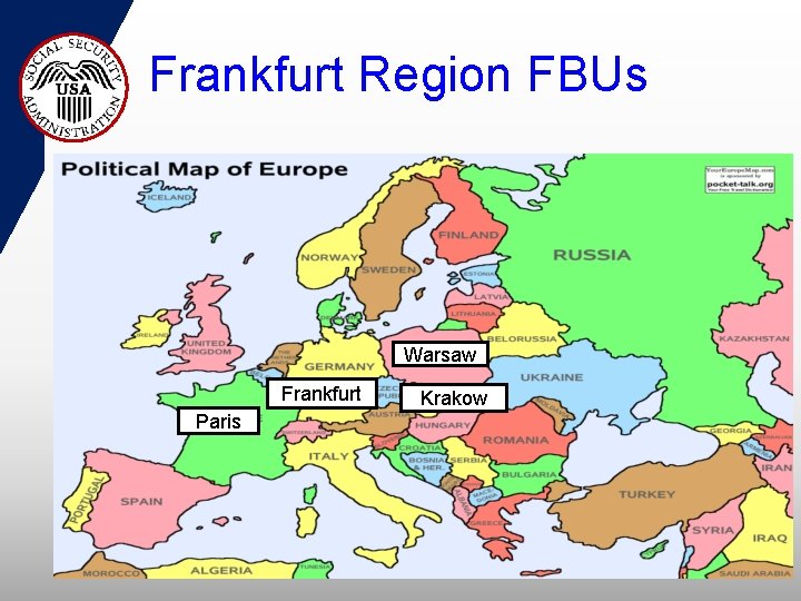 Frankfurt Region FBUs Warsaw Frankfurt Paris Krakow 