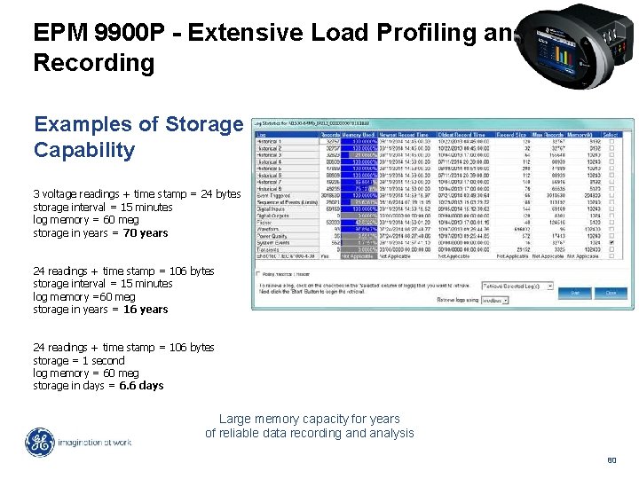 EPM 9900 P - Extensive Load Profiling and Recording Examples of Storage Capability 3