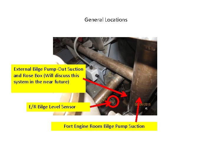 General Locations External Bilge Pump-Out Suction and Rose Box (Will discuss this system in