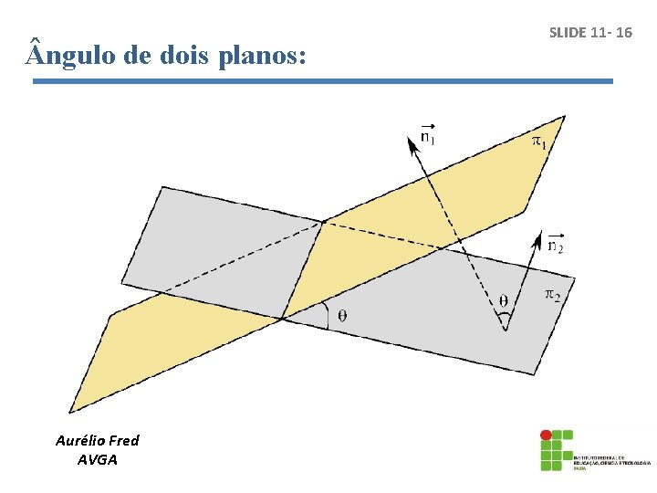  ngulo de dois planos: Aurélio Fred AVGA SLIDE 11 - 16 