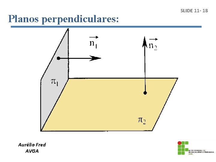 Planos perpendiculares: Aurélio Fred AVGA SLIDE 11 - 18 