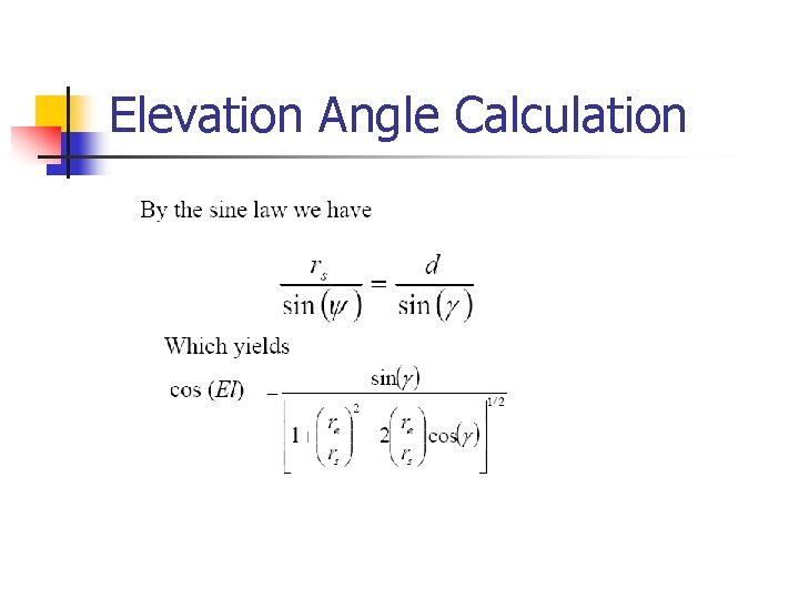 Elevation Angle Calculation 