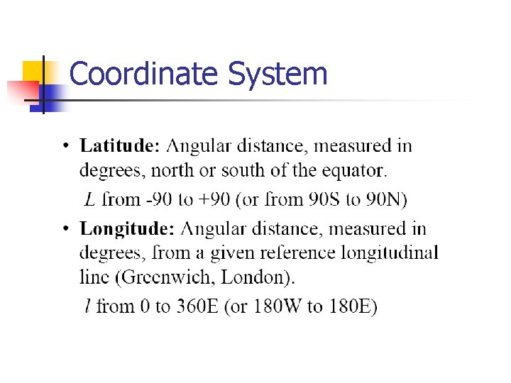 Coordinate System 