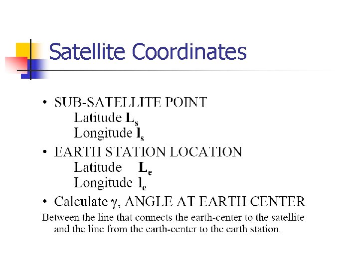 Satellite Coordinates 