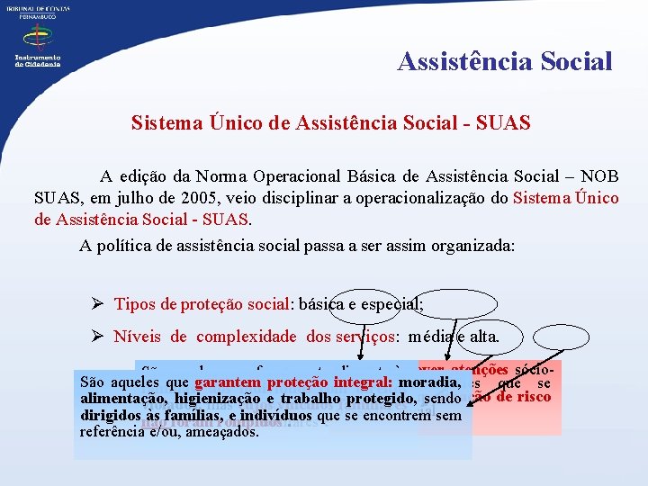 Assistência Social Sistema Único de Assistência Social - SUAS A edição da Norma Operacional