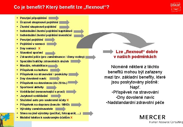 Co je benefit? Který benefit lze „flexnout“? § § § § § § Penzijní