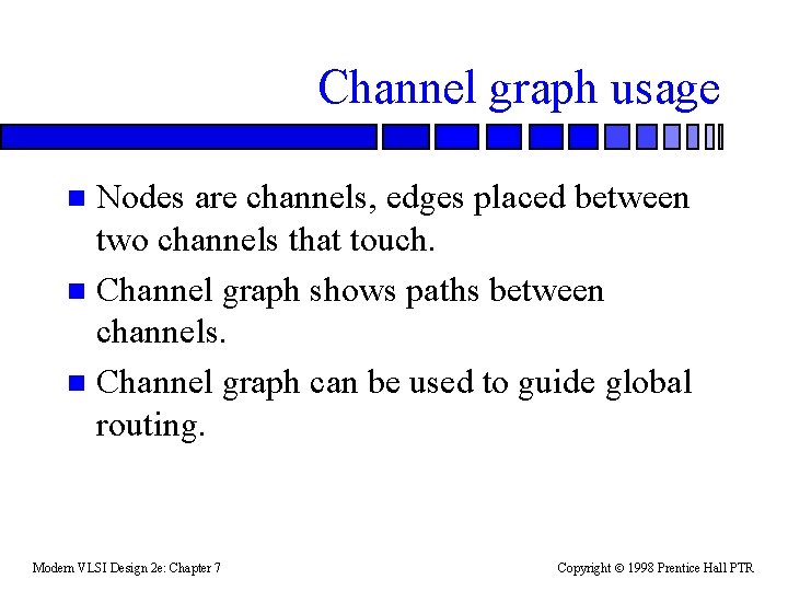 Channel graph usage Nodes are channels, edges placed between two channels that touch. n