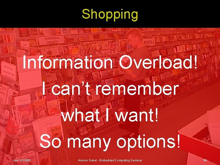 Shopping Information Overload! I can’t remember what I want! So many options! Jan 18