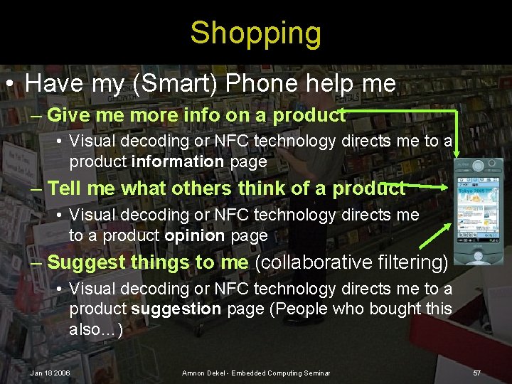 Shopping • Have my (Smart) Phone help me – Give me more info on
