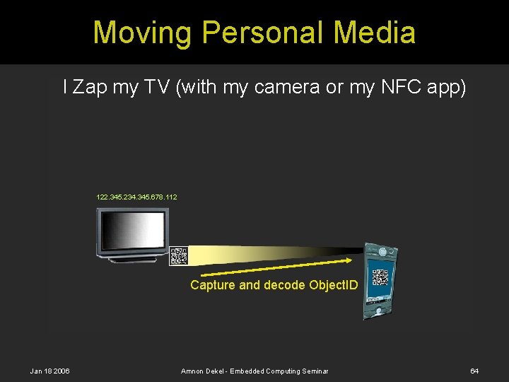 Moving Personal Media I Zap my TV (with my camera or my NFC app)