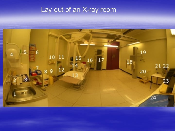 Lay out of an X-ray room 