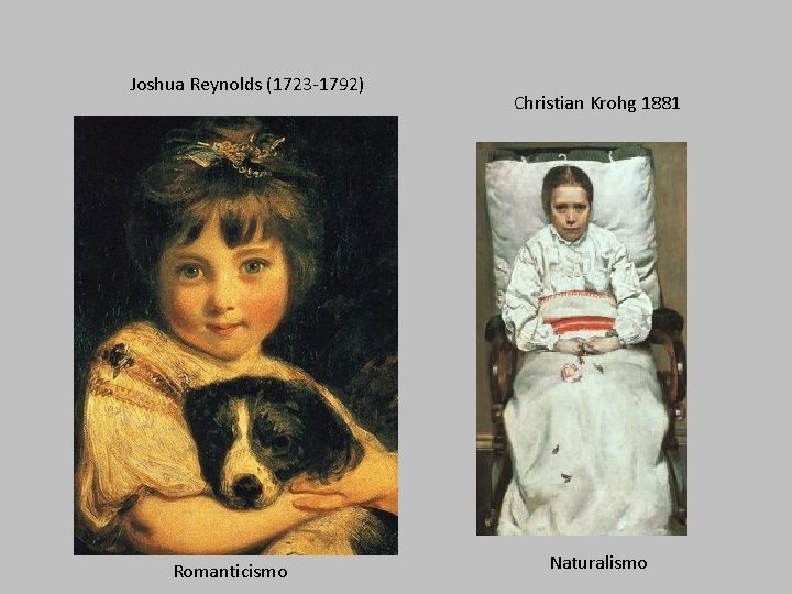 Joshua Reynolds (1723 -1792) Romanticismo Christian Krohg 1881 Naturalismo 