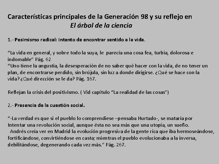 Características principales de la Generación 98 y su reflejo en El árbol de la