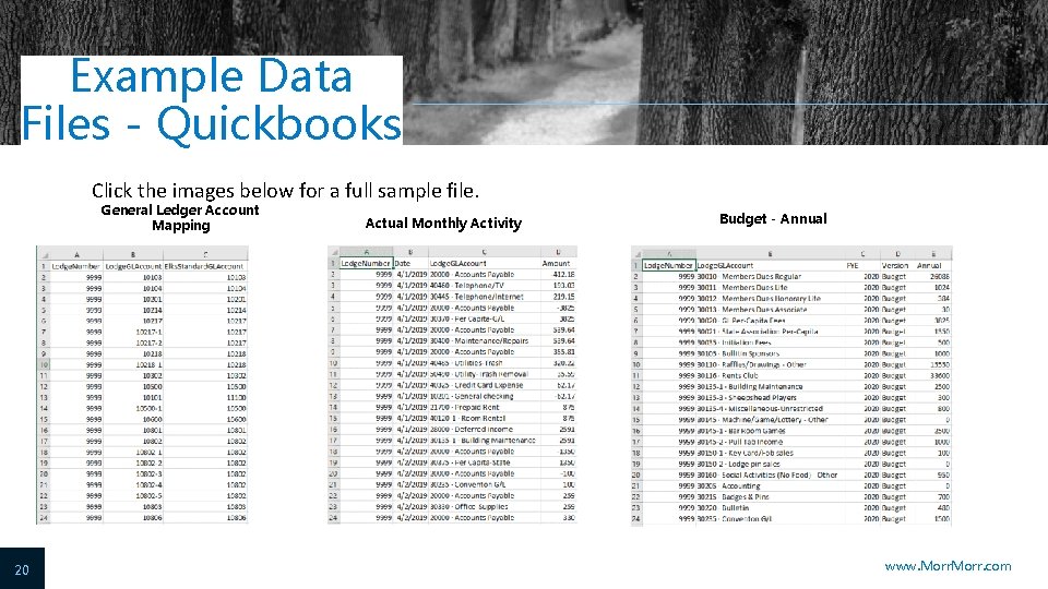 Example Data Files - Quickbooks Click the images below for a full sample file.