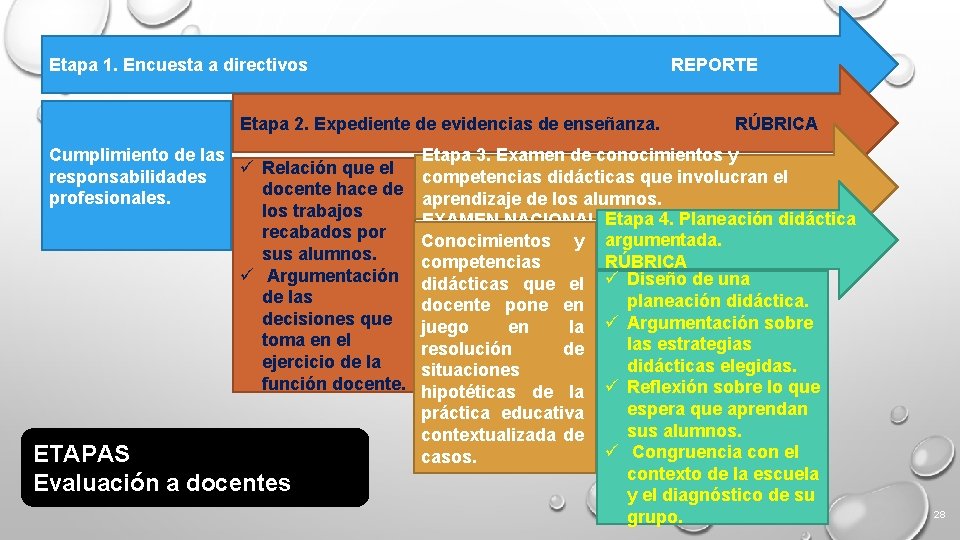 Etapa 1. Encuesta a directivos REPORTE Etapa 2. Expediente de evidencias de enseñanza. RÚBRICA