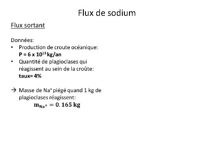 Flux de sodium Flux de sodium