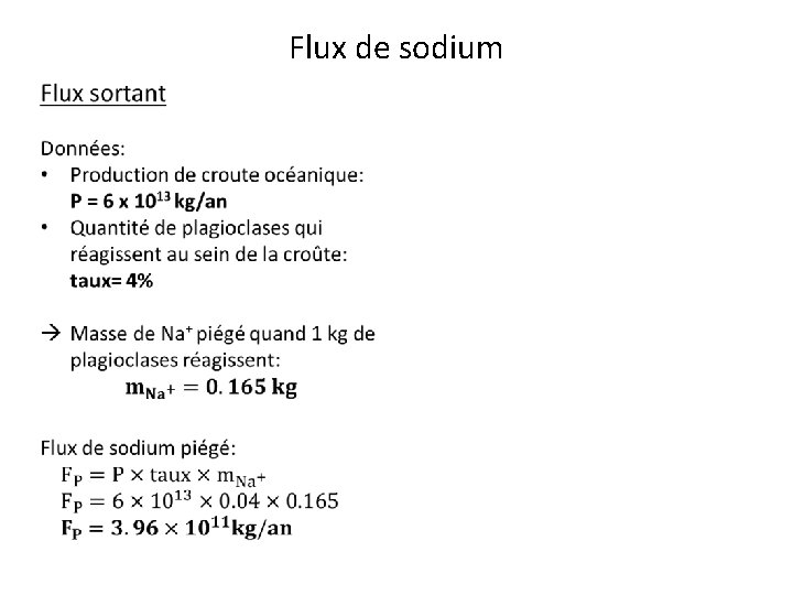 Flux de sodium Flux de sodium