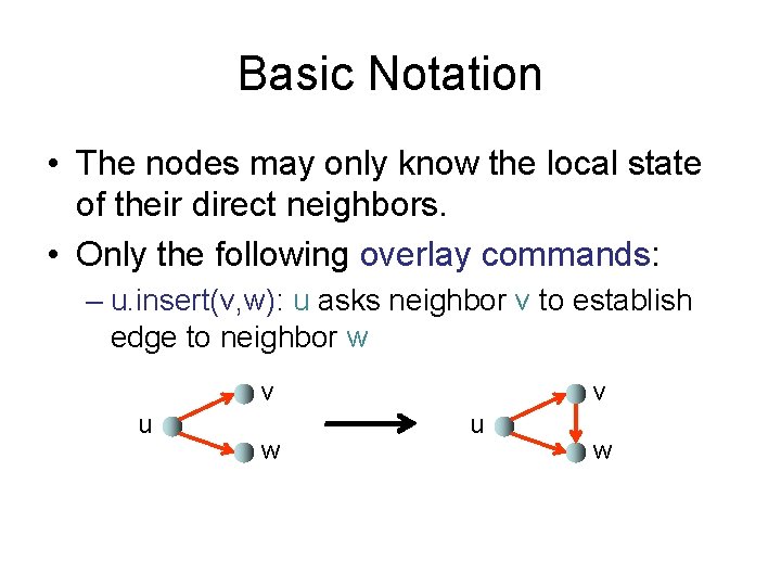 Basic Notation • The nodes may only know the local state of their direct