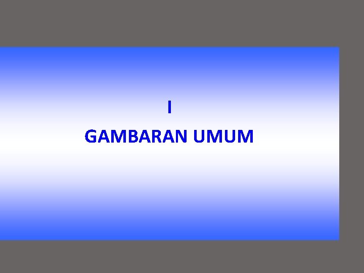 I GAMBARAN UMUM 