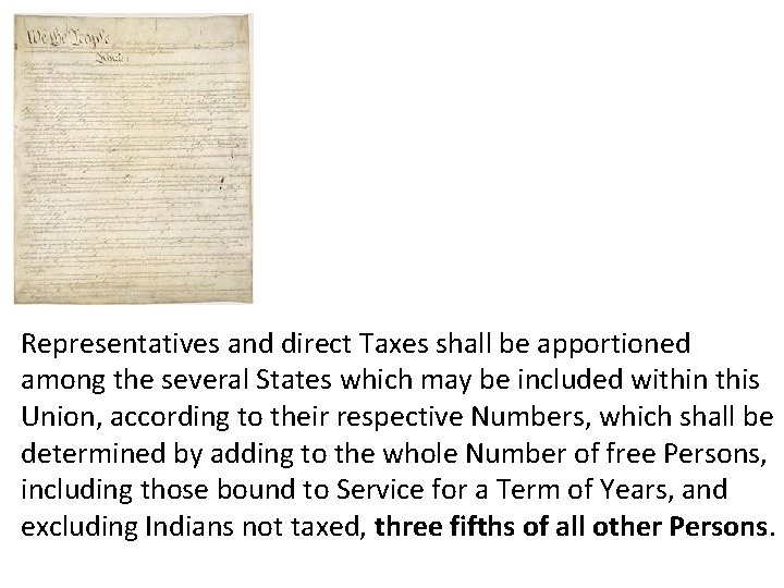 Representatives and direct Taxes shall be apportioned among the several States which may be