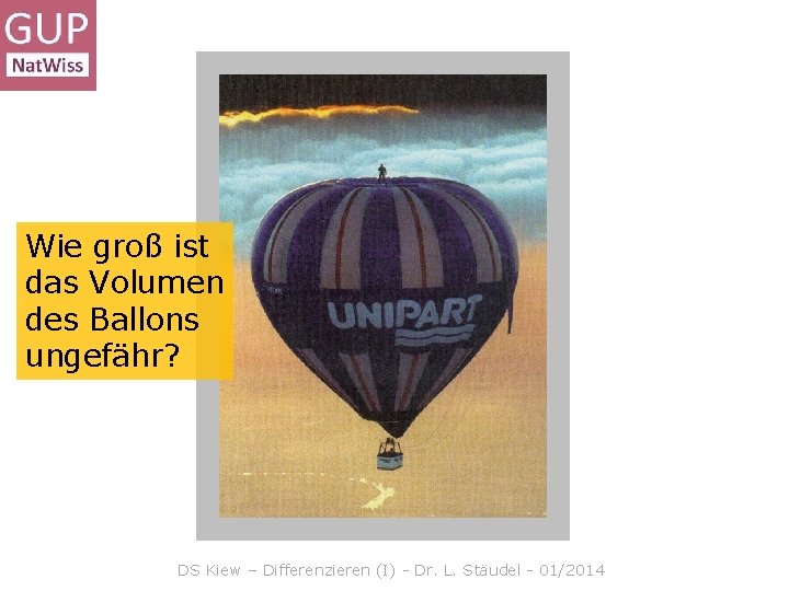 Wie groß ist das Volumen des Ballons ungefähr? DS Kiew – Differenzieren (I) -