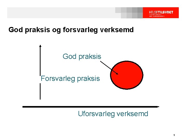 God praksis og forsvarleg verksemd God praksis Forsvarleg praksis Uforsvarleg verksemd 3 