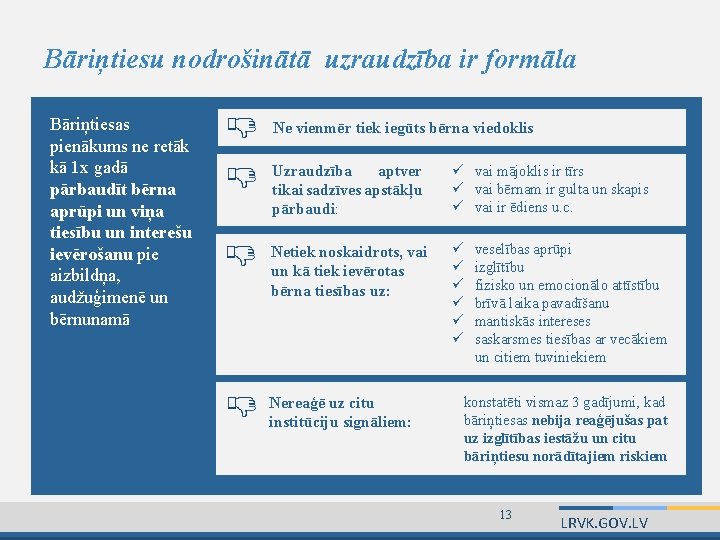 Bāriņtiesu nodrošinātā uzraudzība ir formāla Bāriņtiesas pienākums ne retāk kā 1 x gadā pārbaudīt