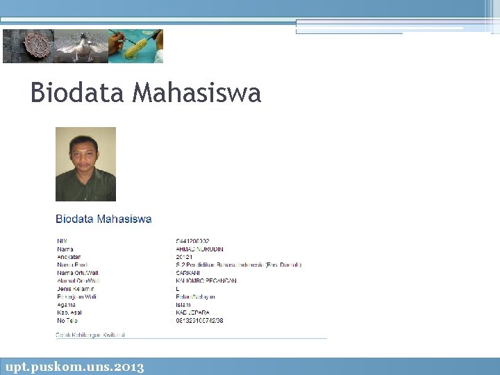 Biodata Mahasiswa upt. puskom. uns. 2013 