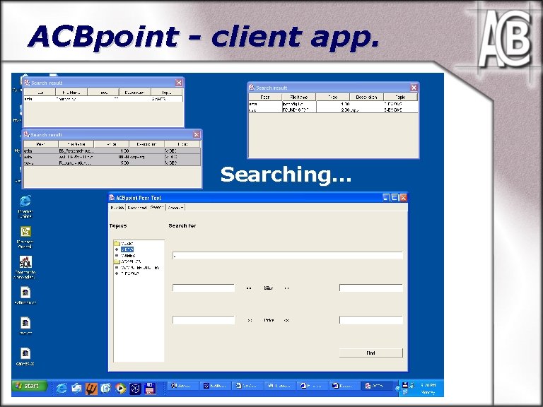 ACBpoint - client app. Searching… Searching 