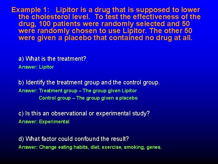 Example 1: Lipitor is a drug that is supposed to lower the cholesterol level. Example 1: Lipitor is a drug that is supposed to lower the cholesterol level.