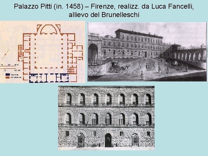 Palazzo Pitti (in. 1458) – Firenze, realizz. da Luca Fancelli, allievo del Brunelleschi 